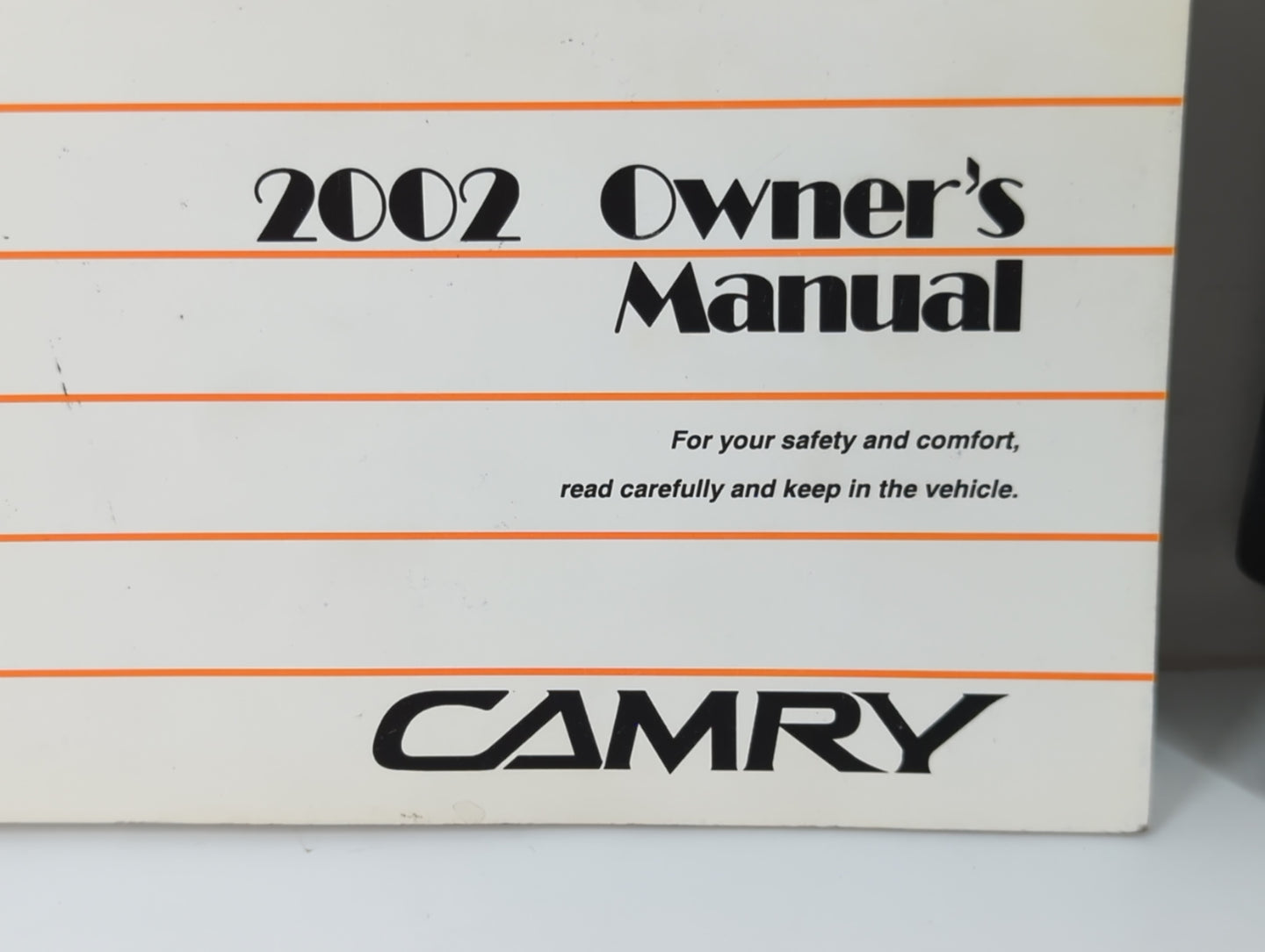 2002 Toyota Camry Owners Manual Book Guide P/N:01999-33544 OEM Used Auto Parts - Oemusedautoparts1.com