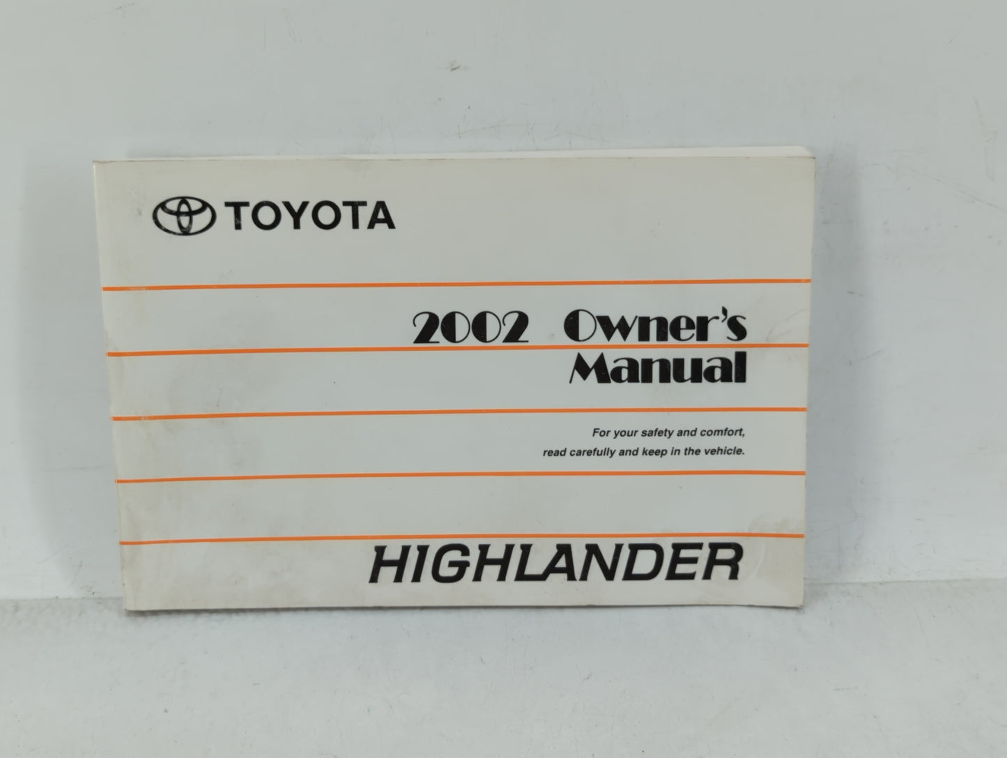 2002 Toyota Highlander Owners Manual Book Guide OEM Used Auto Parts - Oemusedautoparts1.com