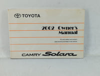 2002 Toyota Solara Owners Manual Book Guide OEM Used Auto Parts - Oemusedautoparts1.com