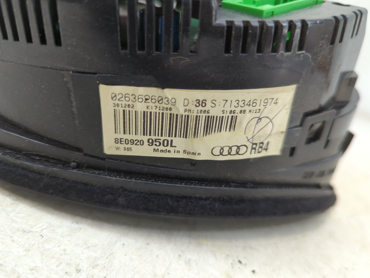 2003 Audi A4 Instrument Cluster Speedometer Gauges P/N:0263626039 8E0920950L, 7133461974 Miles:147K Fits OEM Used Auto Parts