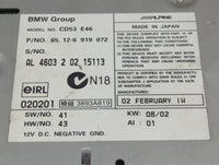 2002-2004 Bmw 325i Radio AM FM Cd Player Receiver Replacement P/N:CD53E46 65.12-6919072 Fits Fits 2002 2003 2004 2005 2006 O