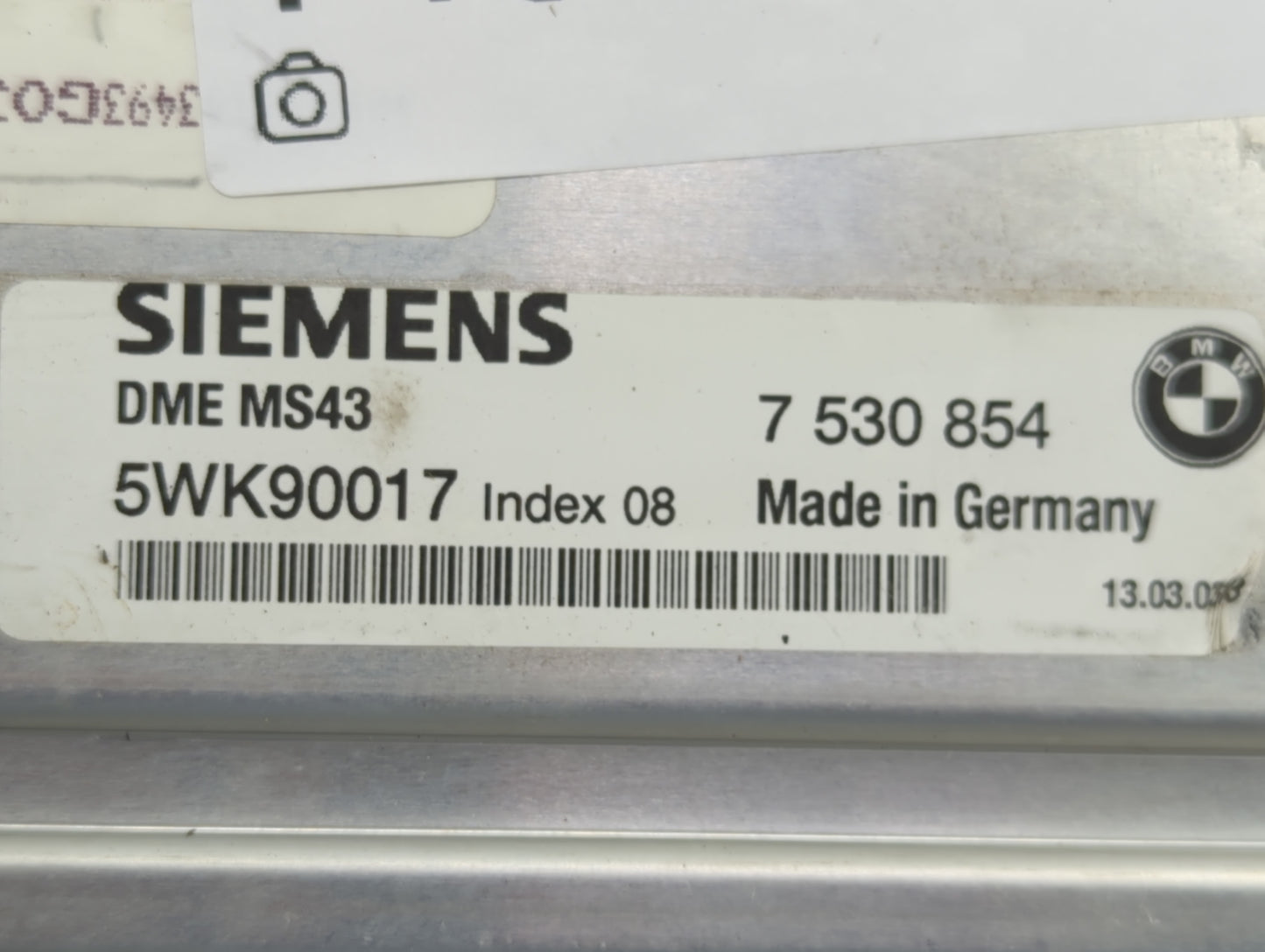 2001-2003 Bmw 525i PCM Engine Control Computer ECU ECM PCU OEM P/N:5WK90017 7 530 854 Fits Fits 2001 2002 2003 OEM Used Auto