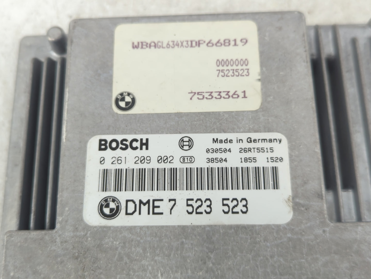 2003 Bmw 745i PCM Engine Control Computer ECU ECM PCU OEM P/N:0 261 209 002 DME 7 523 523 Fits OEM Used Auto Parts - Oemused