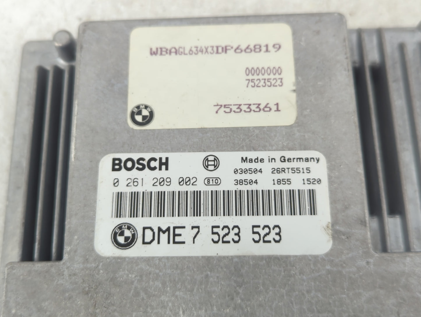 2003 Bmw 745i PCM Engine Control Computer ECU ECM PCU OEM P/N:0 261 209 002 DME 7 523 523 Fits OEM Used Auto Parts - Oemused