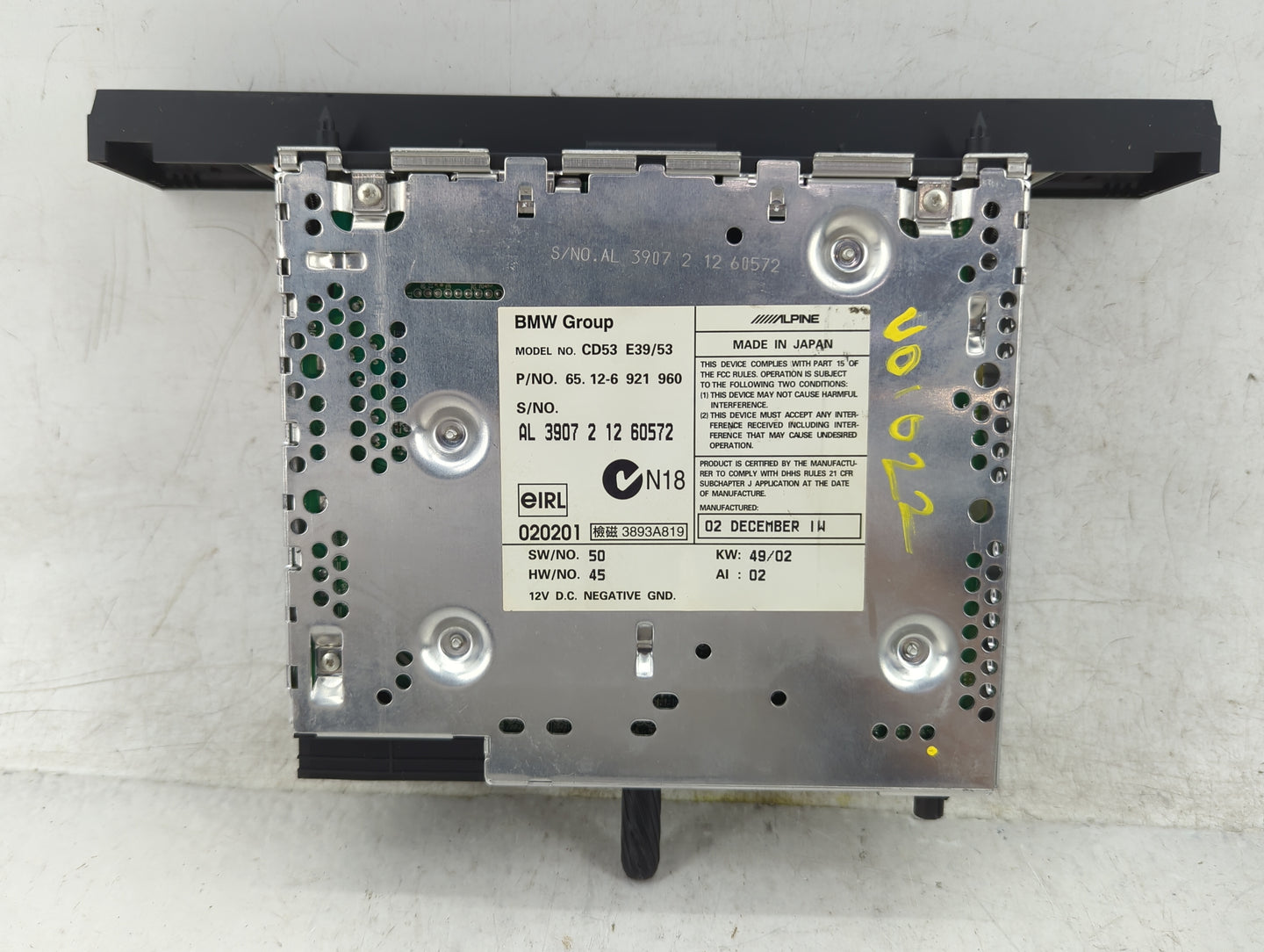 2000-2006 Bmw X5 Radio AM FM Cd Player Receiver Replacement Fits Fits 1999 2000 2001 2002 2003 2004 2005 2006 OEM Used Auto 