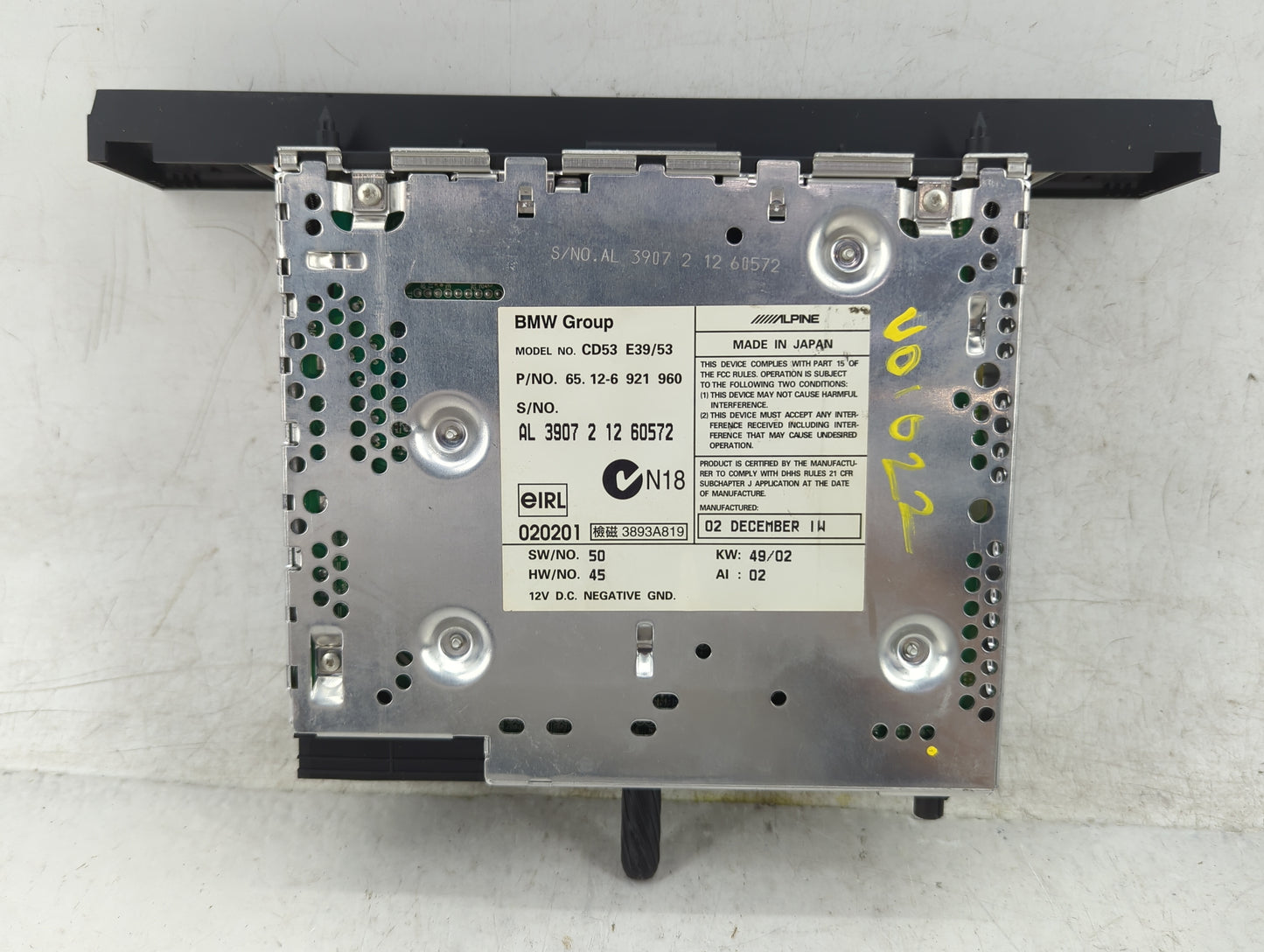 2000-2006 Bmw X5 Radio AM FM Cd Player Receiver Replacement Fits Fits 1999 2000 2001 2002 2003 2004 2005 2006 OEM Used Auto 