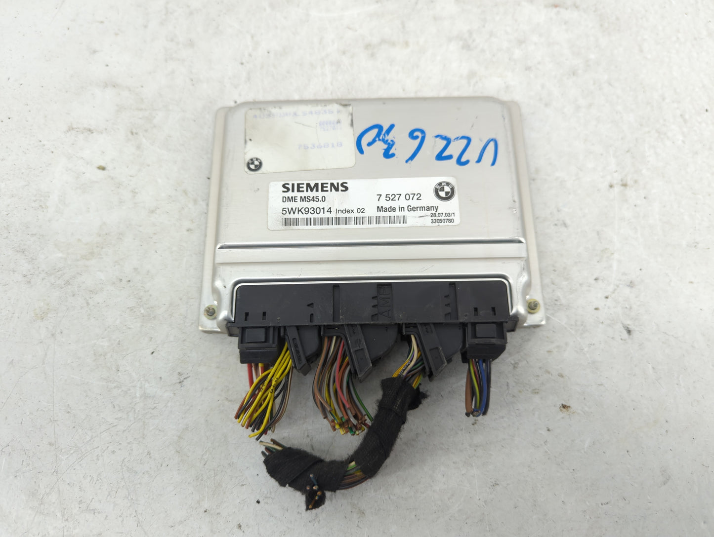 2003-2005 Bmw Z4 PCM Engine Control Computer ECU ECM PCU OEM P/N:5WK93014 7 527 072, 7 532 140, 5WK93010 Fits Fits 2003 2004