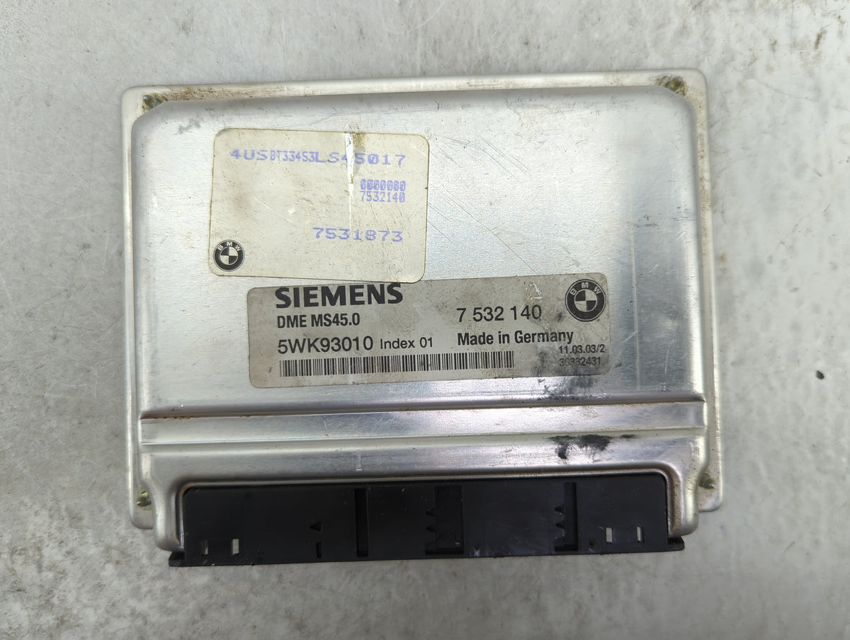 2003 Bmw Z4 PCM Engine Control Computer ECU ECM PCU OEM P/N:5WK93010 7532140, 7531873 OEM Used Auto Parts - Oemusedautoparts