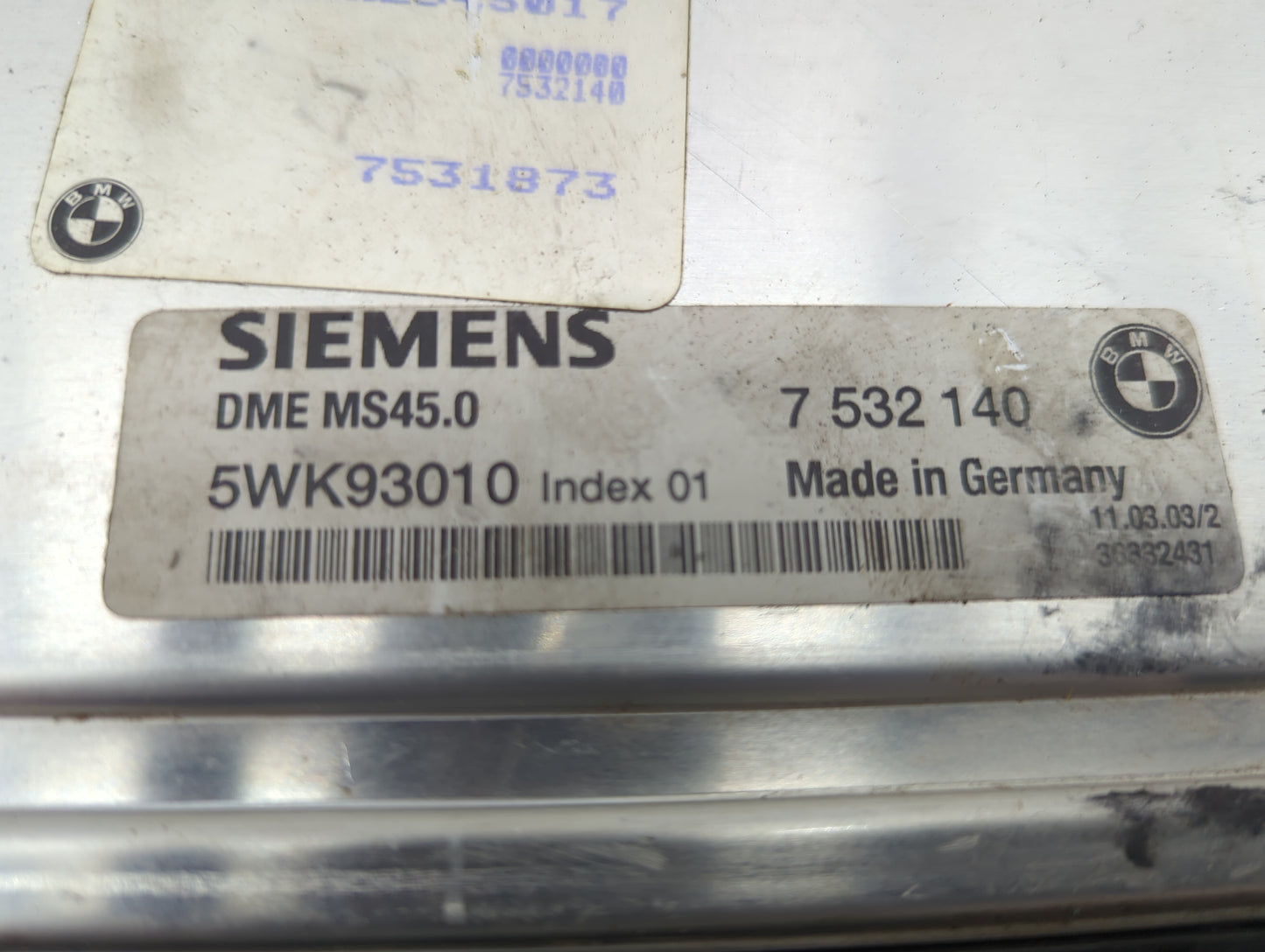 2003 Bmw Z4 PCM Engine Control Computer ECU ECM PCU OEM P/N:5WK93010 7532140, 7531873 Fits OEM Used Auto Parts - Oemusedauto
