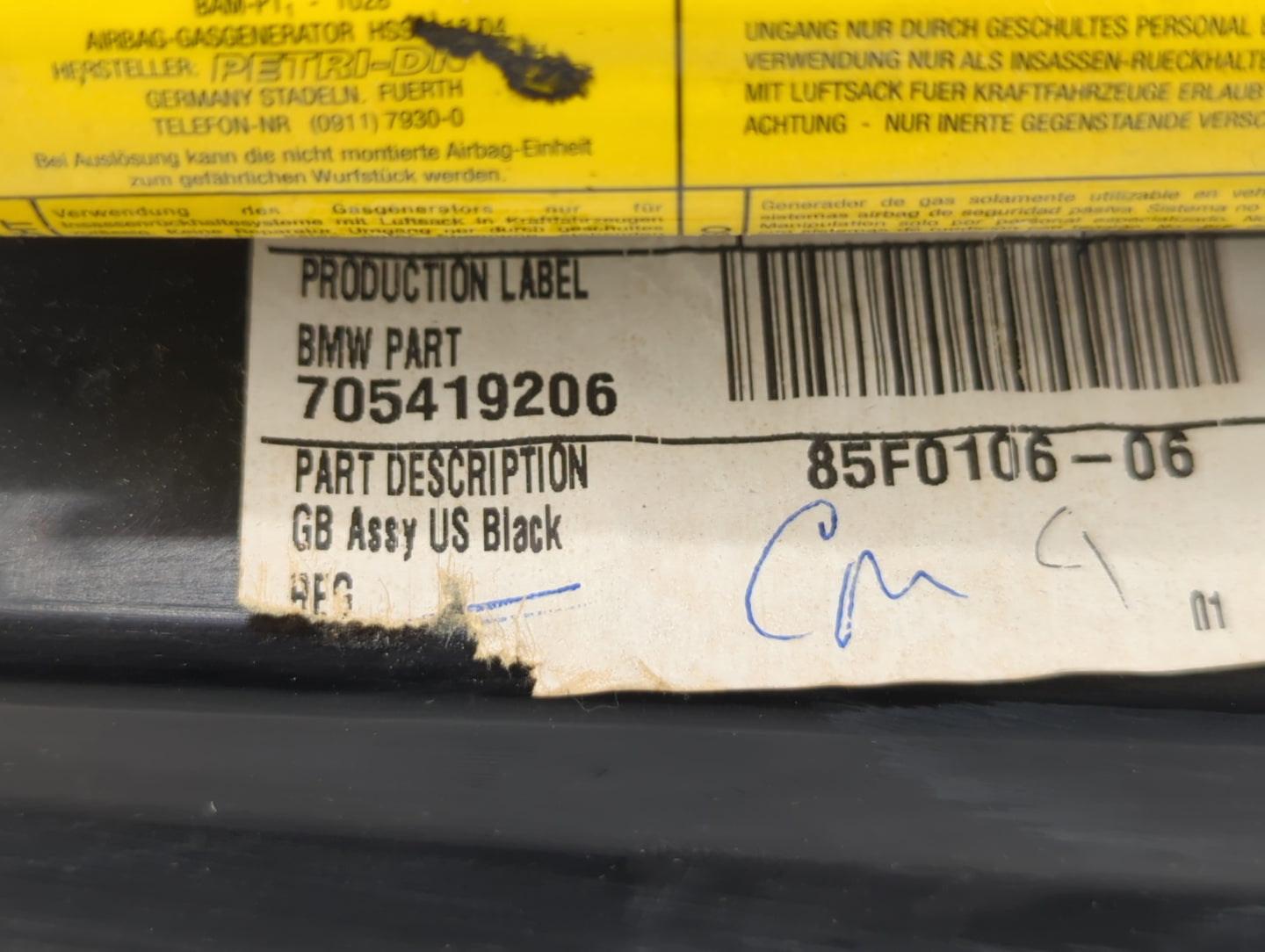 2003-2008 Bmw Z4 Air Bag Driver Left Steering Wheel Mounted - Oemusedautoparts1.com