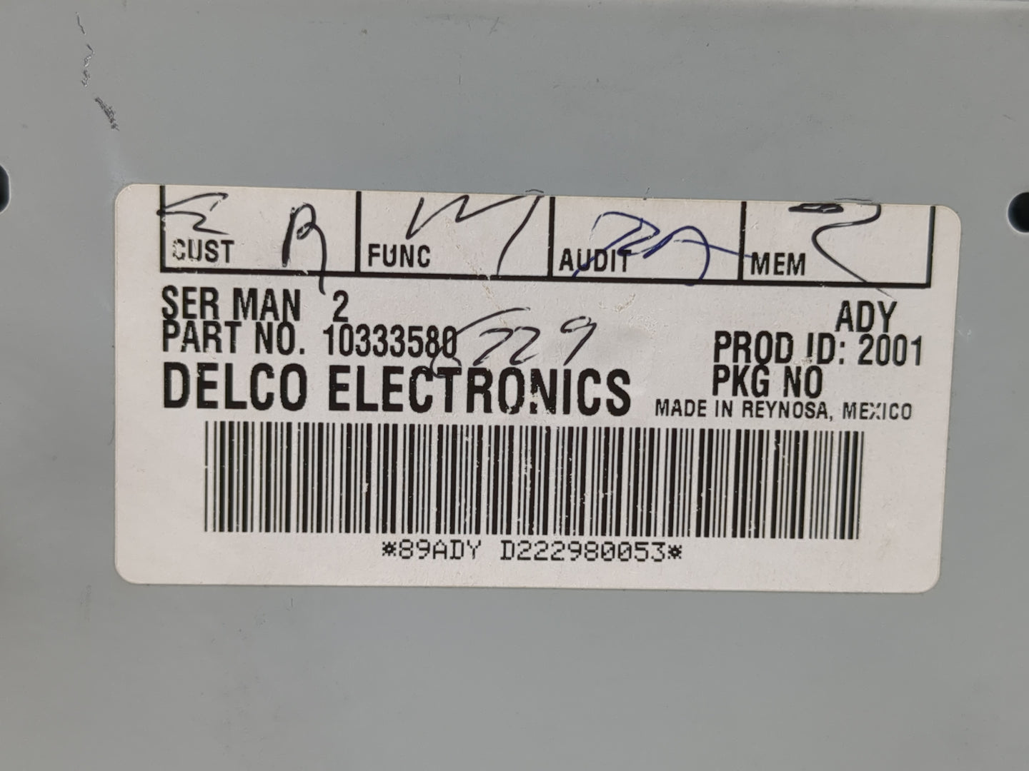 2002-2003 Buick Rendezvous Radio AM FM Cd Player Receiver Replacement P/N:10333580 Fits Fits 2002 2003 OEM Used Auto Parts -