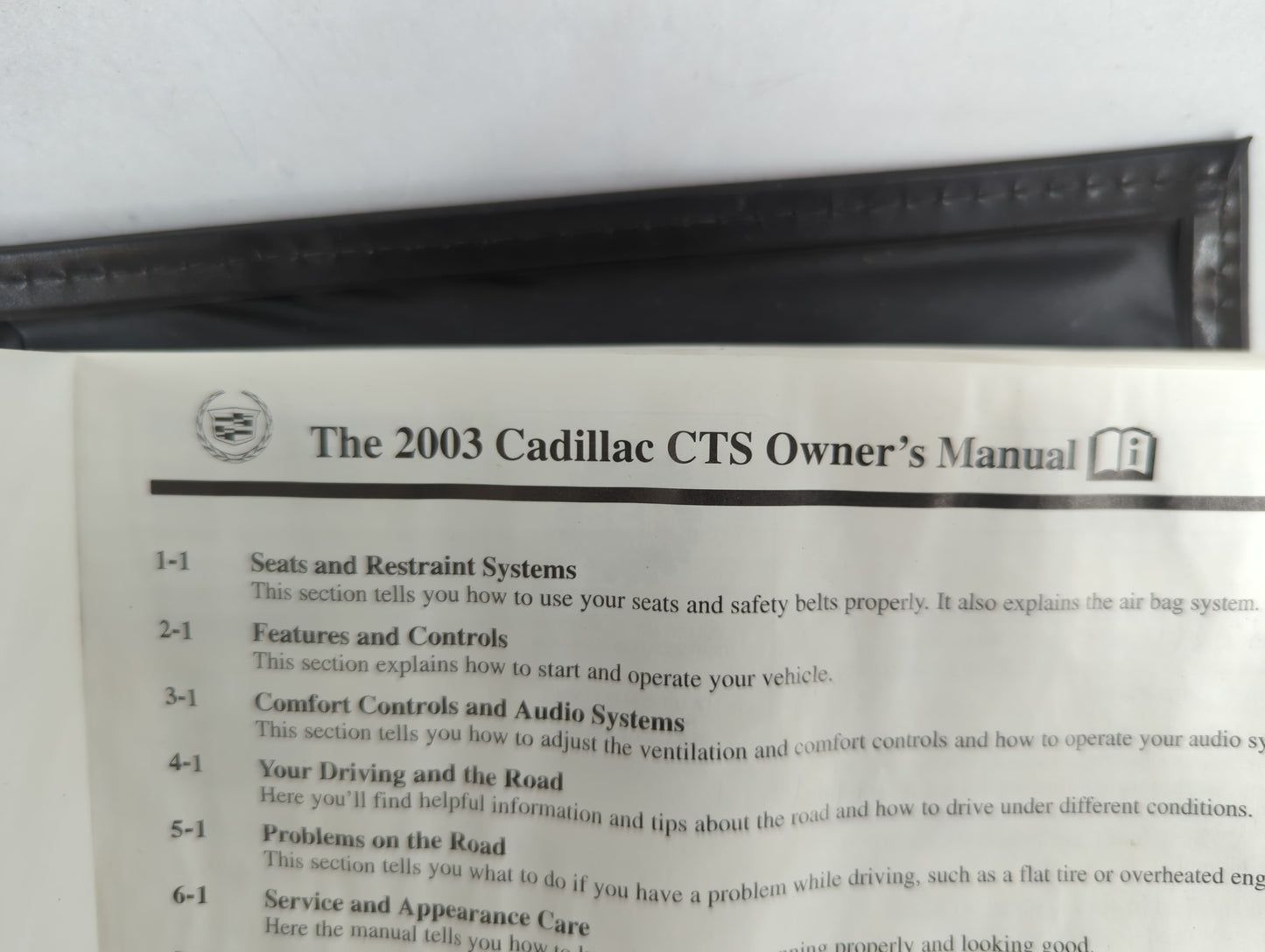 2003 Cadillac Cts Owners Manual Book Guide OEM Used Auto Parts - Oemusedautoparts1.com