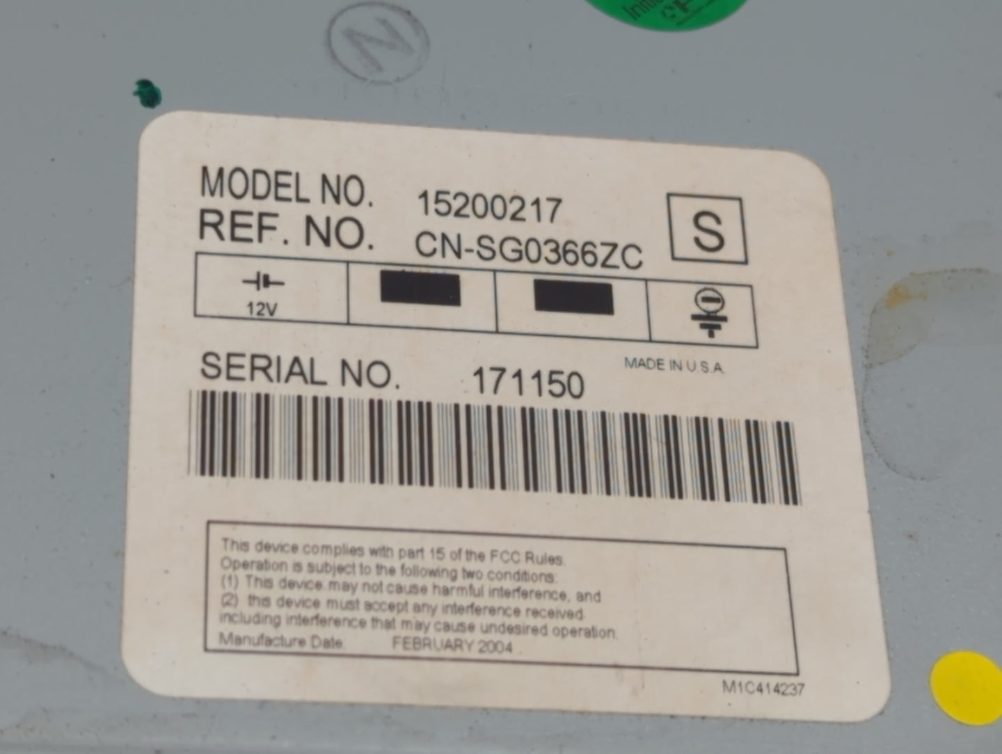 2002-2003 Cadillac Escalade Radio AM FM Cd Player Receiver Replacement P/N:15200217 Fits Fits 2001 2002 2003 OEM Used Auto P