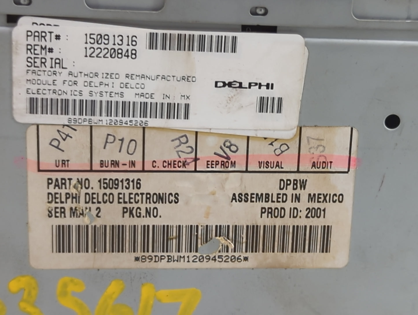 2002-2003 Chevrolet Blazer Radio AM FM Cd Player Receiver Replacement P/N:15091316 12220848 Fits Fits 2002 2003 OEM Used Aut