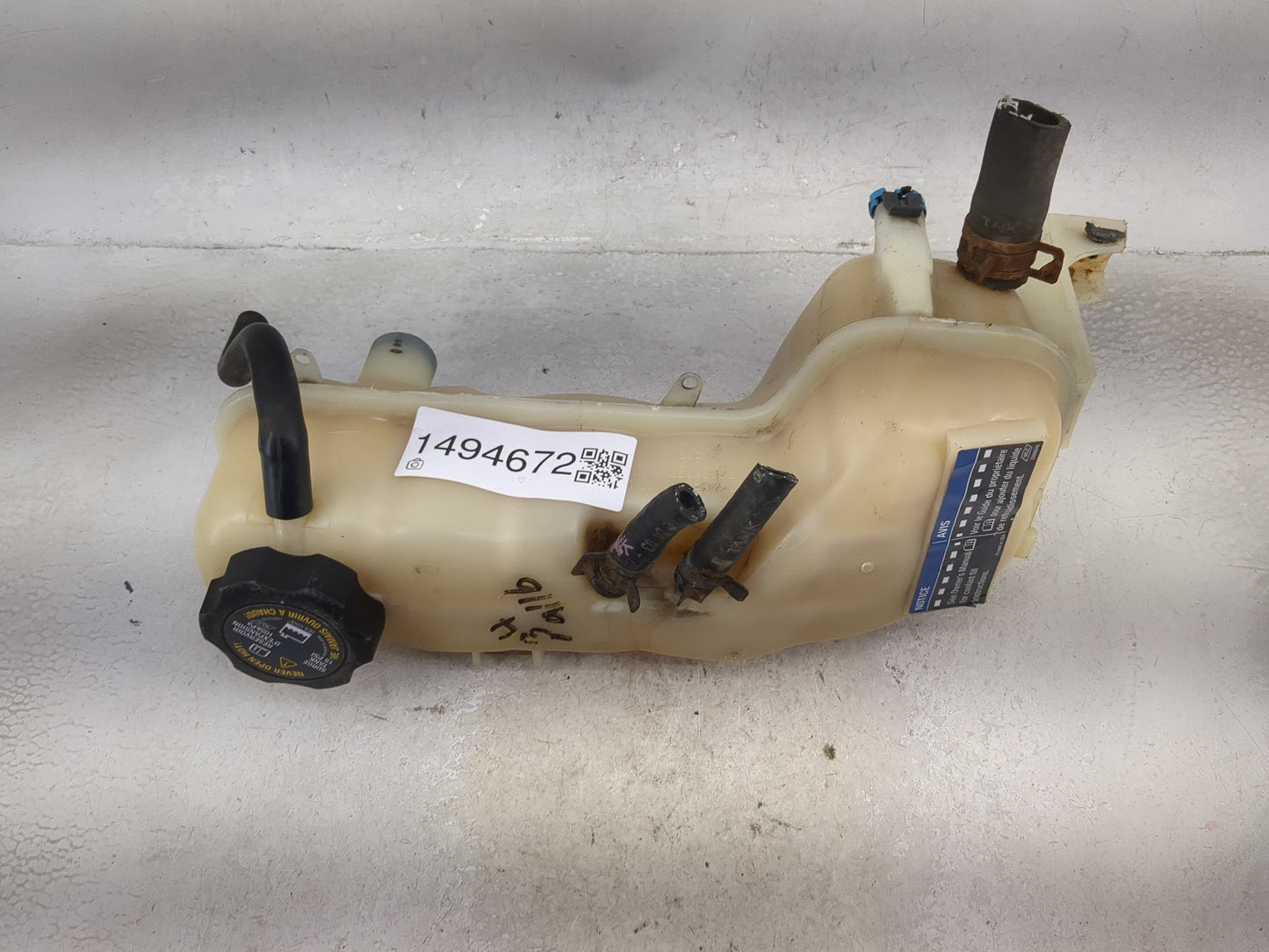 2002 Chevrolet Cavalier Radiator Coolant Overflow Expansion Tank Bottle 1494672 - Oemusedautoparts1.com