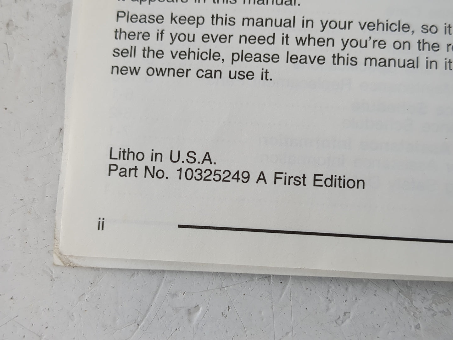 2003 Chevrolet Impala Owners Manual Book Guide P/N:10325249 A OEM Used Auto Parts - Oemusedautoparts1.com