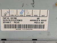 2002-2005 Chevrolet Impala Radio AM FM Cd Player Receiver Replacement P/N:10317990 Fits Fits 2002 2003 2004 2005 OEM Used Au