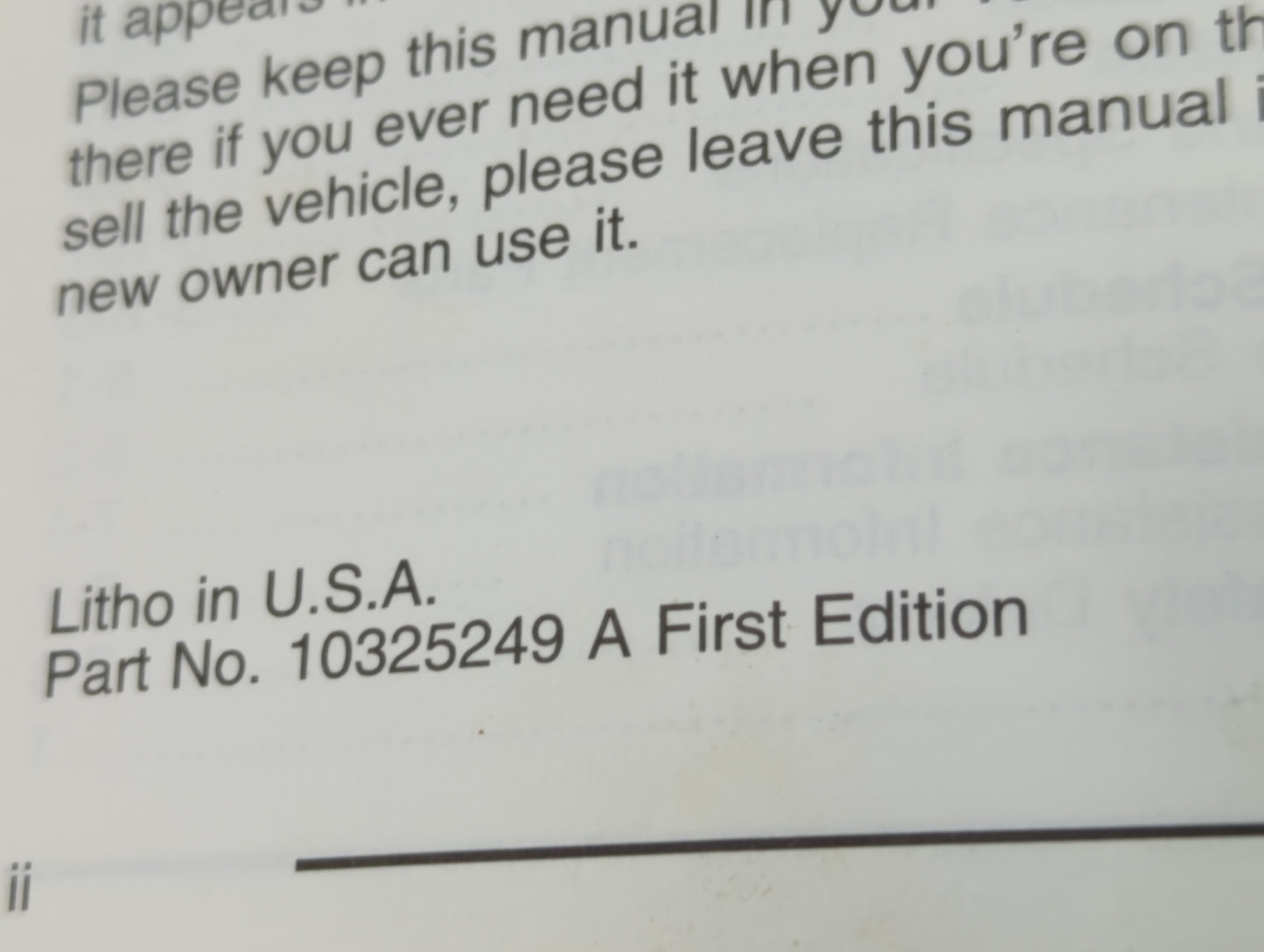 2003 Chevrolet Impala Owners Manual Book Guide P/N:10325249 OEM Used Auto Parts - Oemusedautoparts1.com