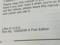2003 Chevrolet Impala Owners Manual Book Guide P/N:10325249 OEM Used Auto Parts - Oemusedautoparts1.com