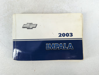 compare product 2003 Chevrolet Impala Owners Manual Book Guide P/N:10325249 A OEM Used Auto Parts