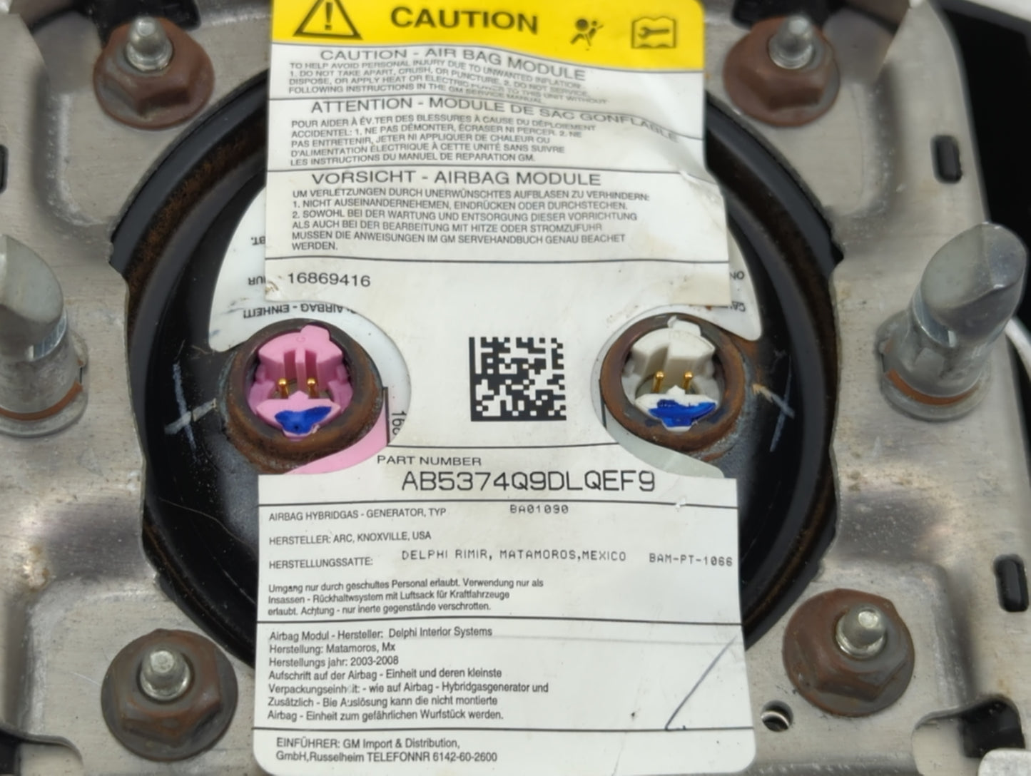 2003 Chevrolet Silverado 1500 Air Bag Driver Left Steering Wheel Mounted - Oemusedautoparts1.com