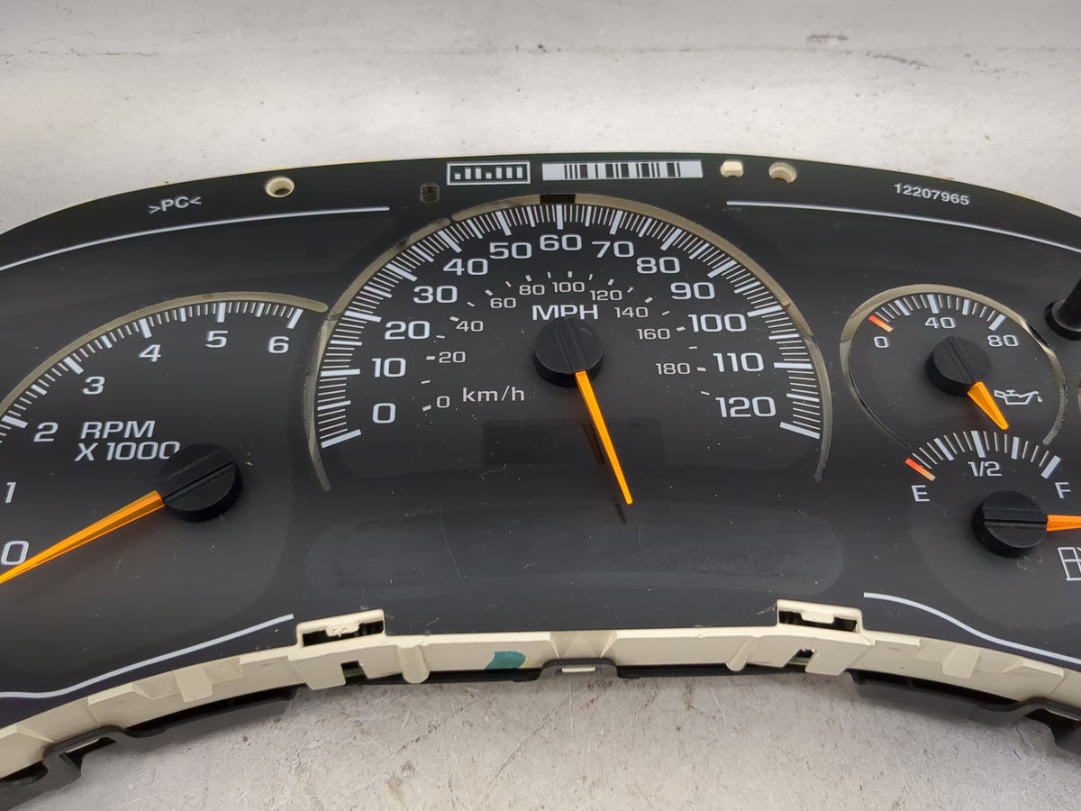 2003-2005 Chevrolet Silverado 1500 Instrument Cluster Speedometer Gauges P/N:12207965 Miles:1K Fits Fits 2003 2004 2005 OEM 