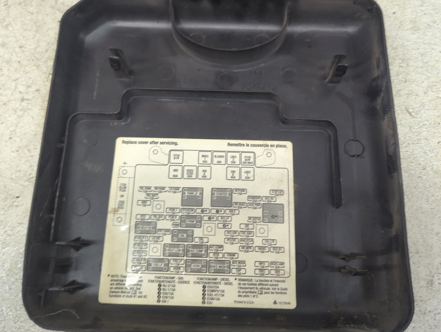 2003-2006 Chevrolet Tahoe Fusebox Fuse Box Panel Relay Module Fits Fits 2003 2004 2005 2006 OEM Used Auto Parts - Oemusedaut