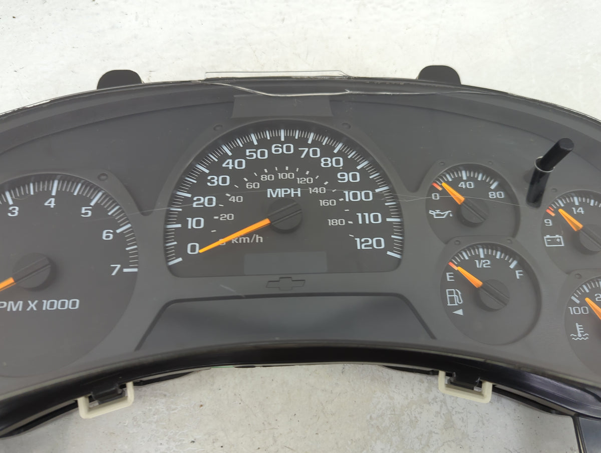 2003 Chevrolet Trail Blazer Instrument Cluster Speedometer Gauges P/N:15181244 Miles:246K Fits Fits 2004 OEM Used Auto Parts