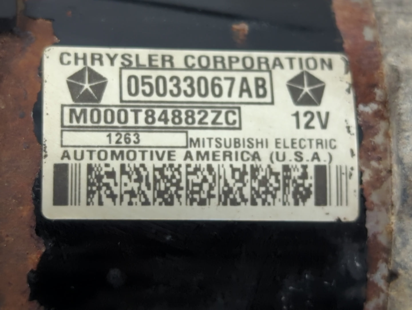 2003-2010 Chrysler Pt Cruiser Car Starter Motor Solenoid OEM P/N:M000T84882ZC 05033067AB Fits OEM Used Auto Parts - Oemuseda