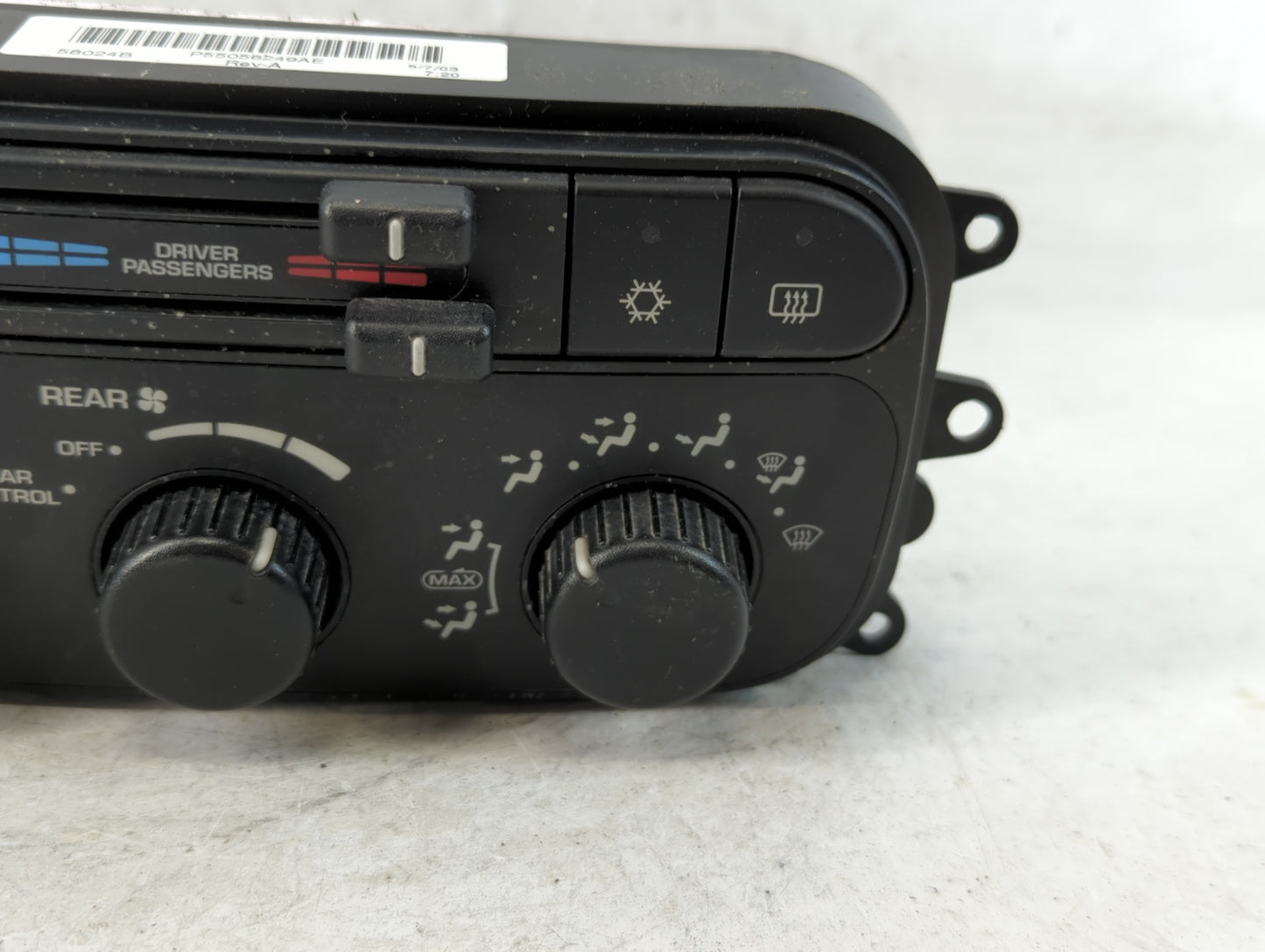 2001-2003 Dodge Durango Climate Control Module Temperature AC/Heater Replacement Fits Fits 2001 2002 2003 OEM Used Auto Part
