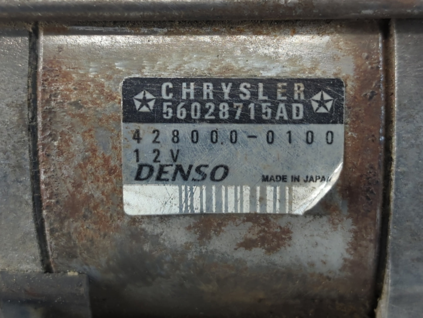 2002-2003 Dodge Durango Car Starter Motor Solenoid OEM P/N:428000-0100 56028715AD Fits Fits 2002 2003 2004 OEM Used Auto Par