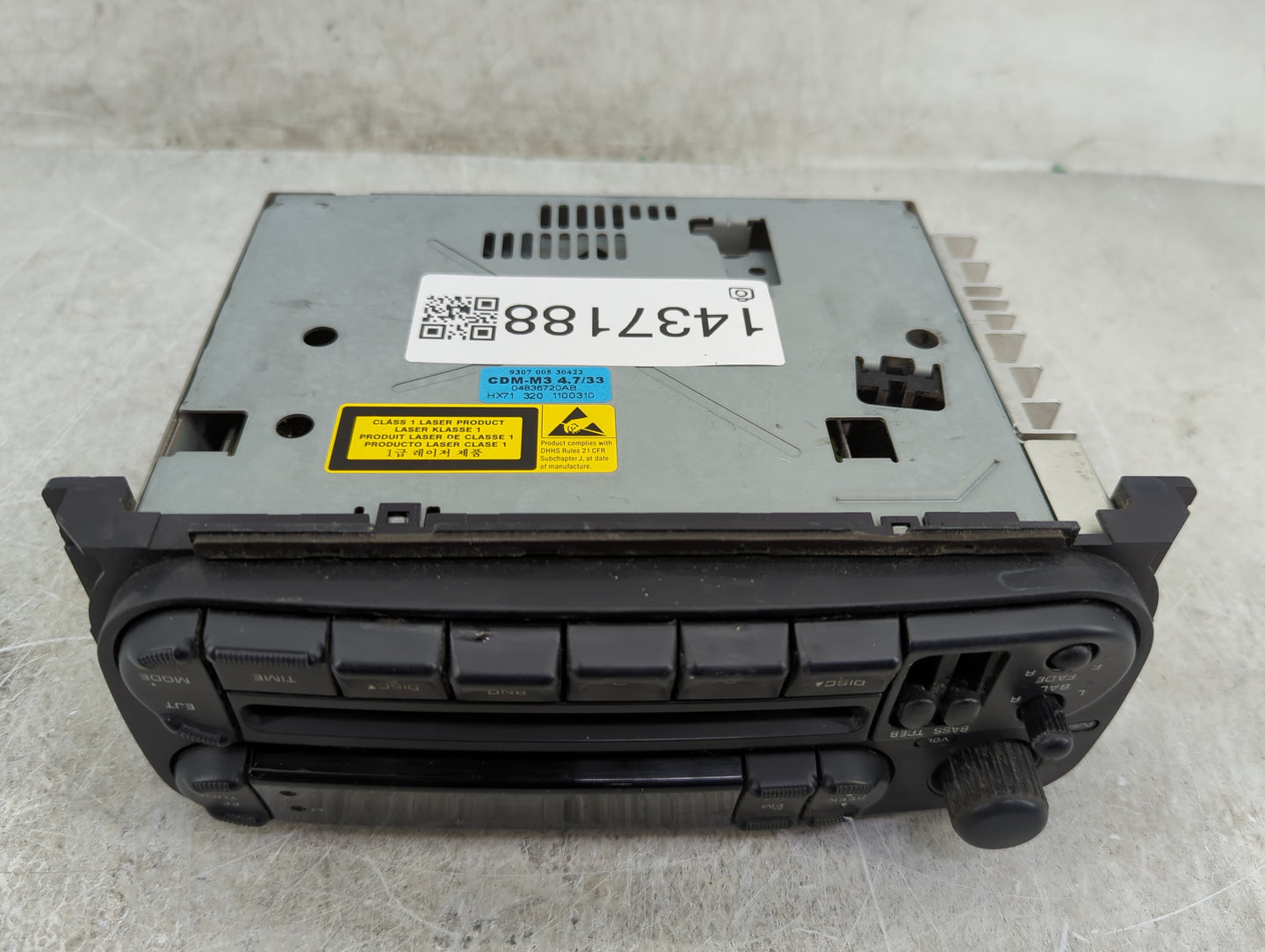 2003 Dodge Ram 1500 Radio AM FM Cd Player Receiver Replacement Fits OEM Used Auto Parts - Oemusedautoparts1.com
