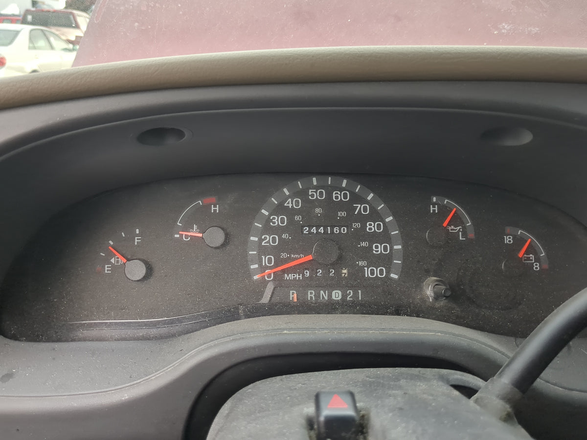 2003 Ford E-150 Club Wagon Instrument Cluster Speedometer Gauges Miles:244K Fits OEM Used Auto Parts - Oemusedautoparts1.com