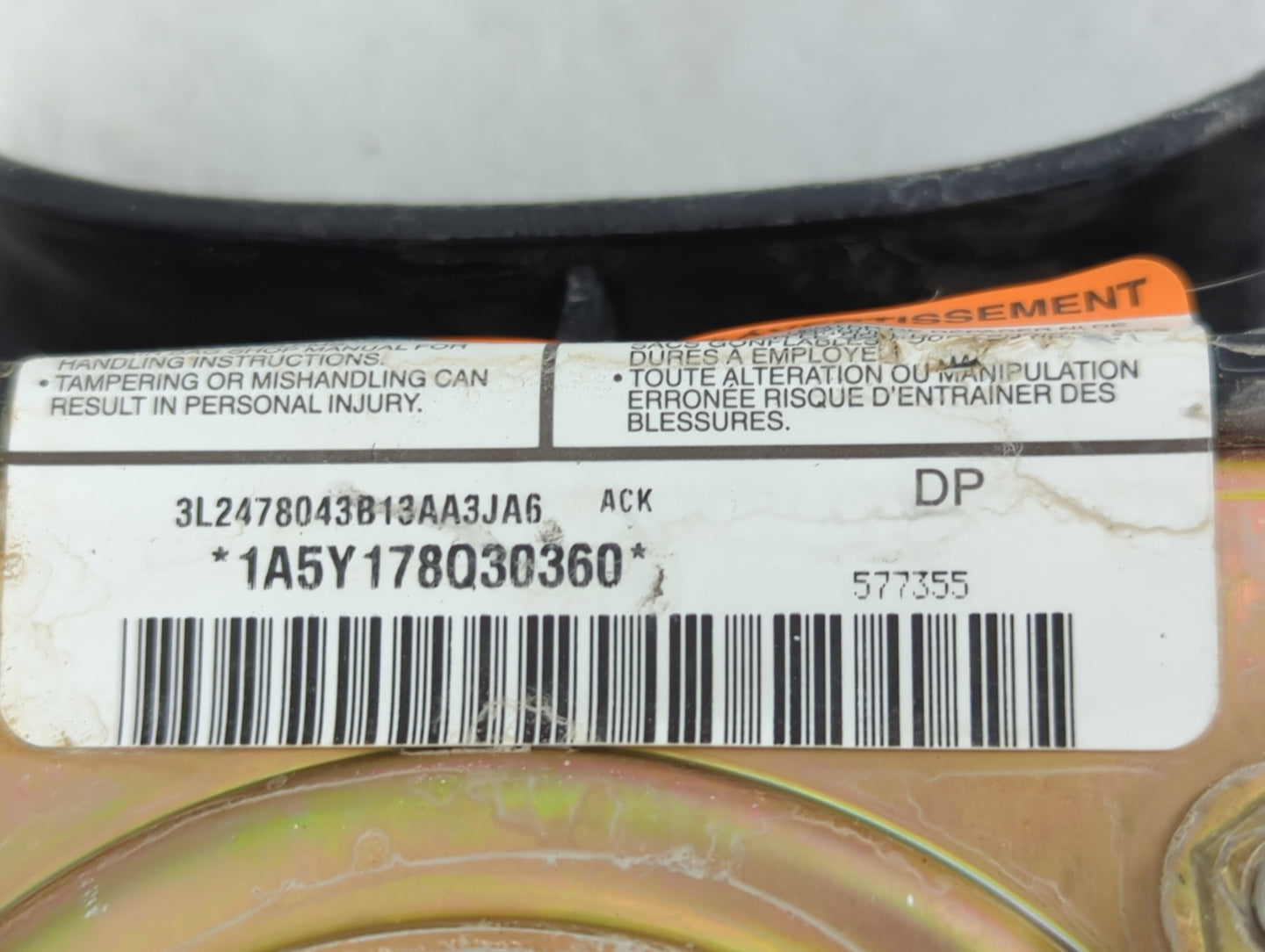 Ford Explorer Air Bag Driver Left Steering Wheel Mounted 1466069 - Oemusedautoparts1.com