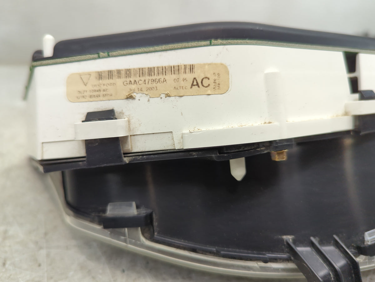 2003 Ford Explorer Instrument Cluster Speedometer Gauges P/N:GAAC47966A 3L2T-10849-AC, 3L2T BASE MPH Miles: Fits OEM Used Au