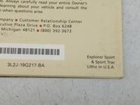 2003 Ford Explorer Sport Trac Owners Manual Book Guide P/N:3L2J-19G217-BA OEM Used Auto Parts - Oemusedautoparts1.com