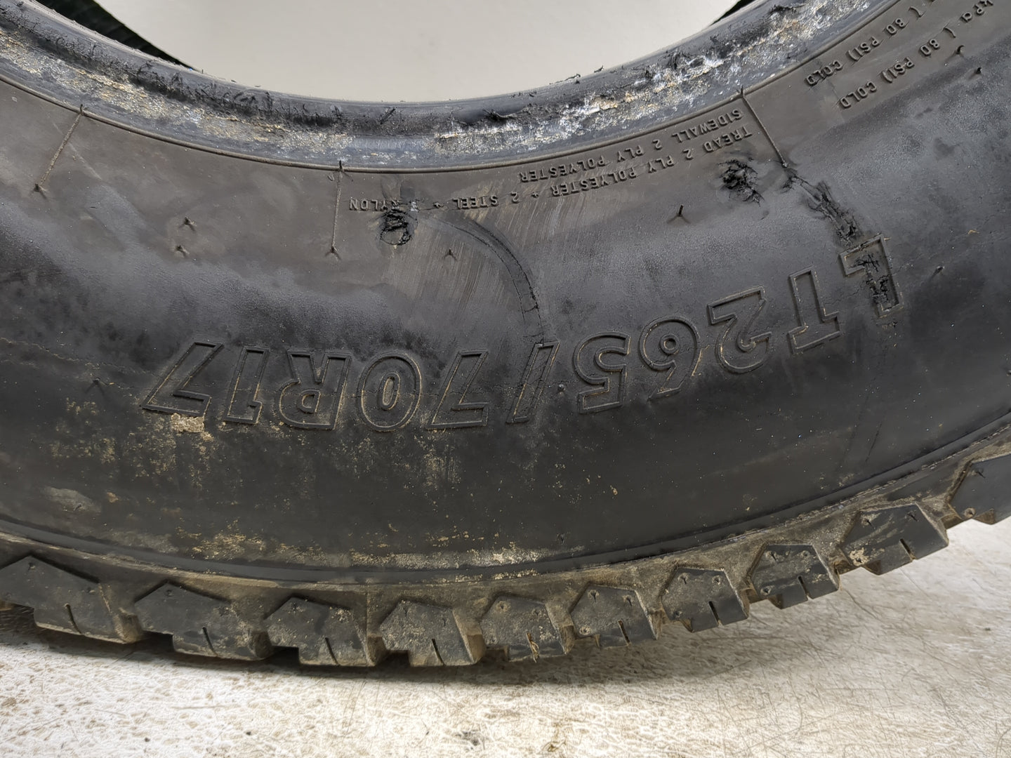 Used Tire 265/70R17 FIRESTONE TRANSFORCE AT 121R - Tread Depth 8/32 - Oemusedautoparts1.com