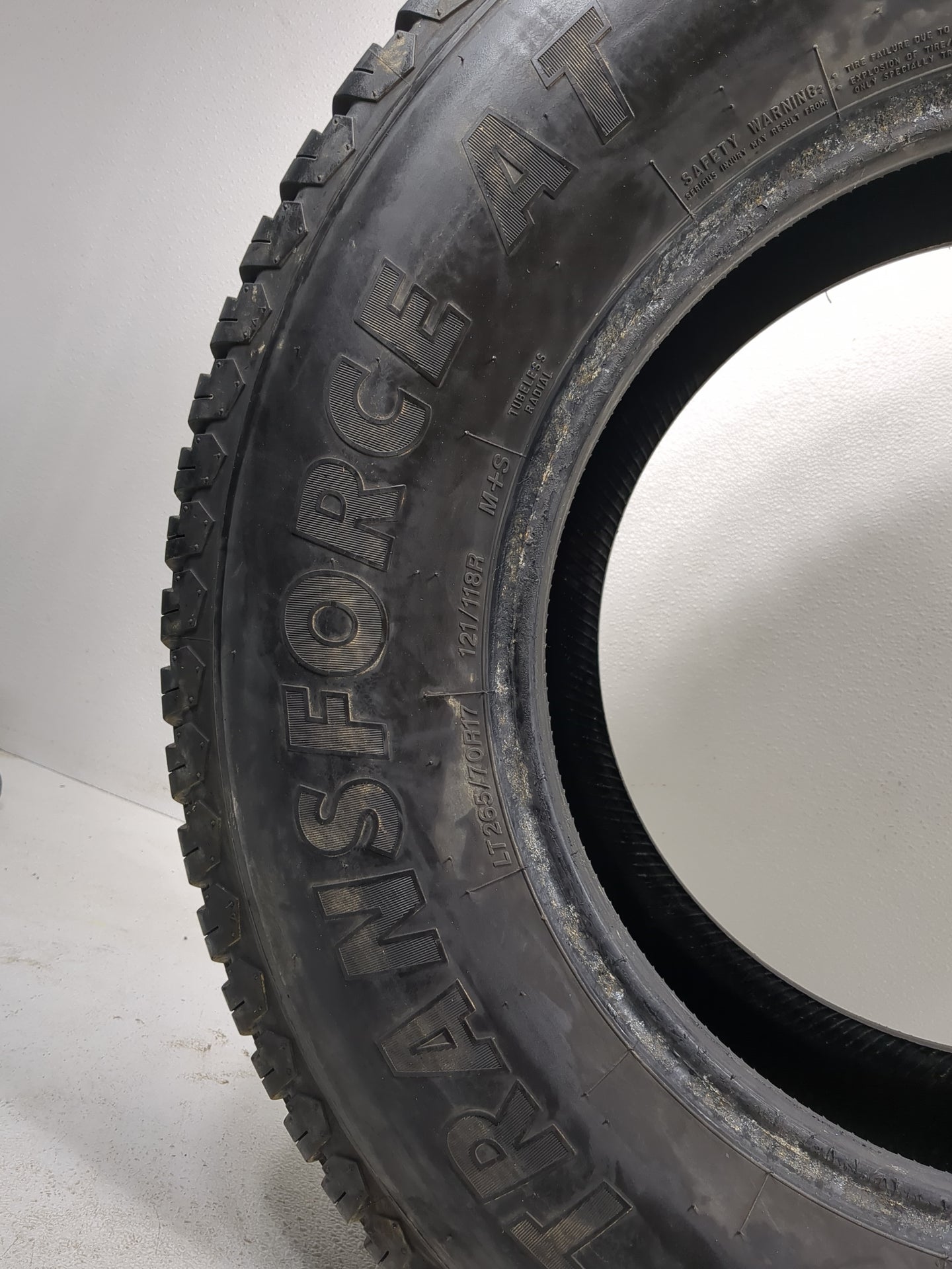 Used Tire 265/70R17 FIRESTONE TRANSFORCE AT 121R - Tread Depth 8/32 - Oemusedautoparts1.com