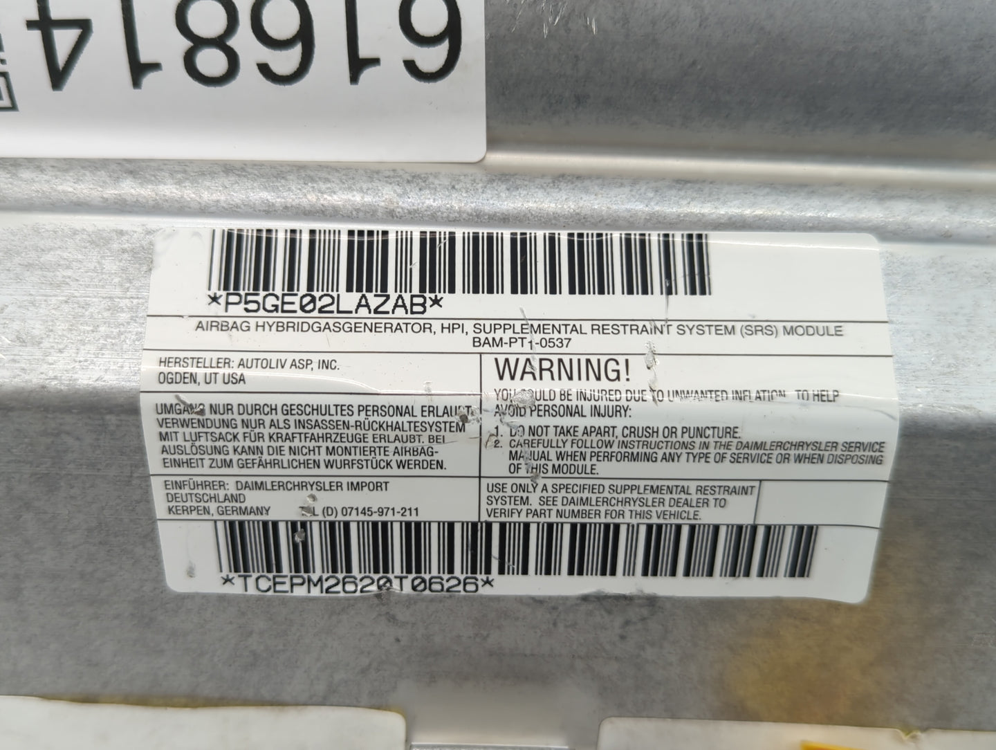1999-2003 Ford Ranger Air Bag Driver Left Steering Wheel Mounted P/N:BAM-PT1-0537 P5GE02LAZAB Fits Fits 1999 2000 2001 2002 
