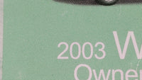 2003 Ford Windstar Owners Manual Book Guide OEM Used Auto Parts - Oemusedautoparts1.com