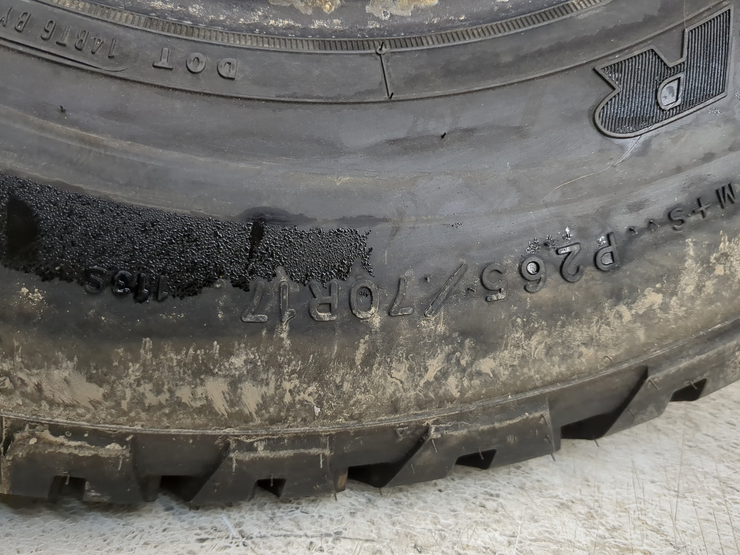 Used Tire P265/70R17 GOODYEAR WRANGLER AT/S 113S - Tread Depth 14/32 - Oemusedautoparts1.com