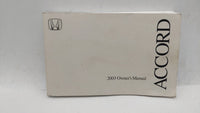 2003 Honda Accord Owners Manual Book Guide OEM Used Auto Parts - Oemusedautoparts1.com