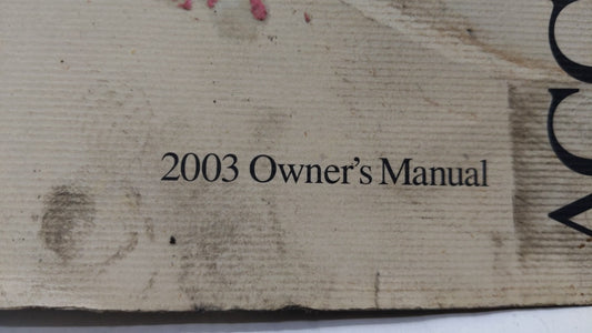 2003 Honda Accord Owners Manual Book Guide OEM Used Auto Parts