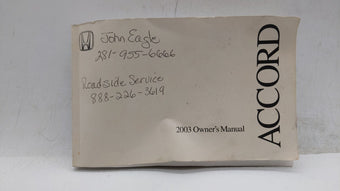 compare product 2003 Honda Accord Owners Manual Book Guide OEM Used Auto Parts