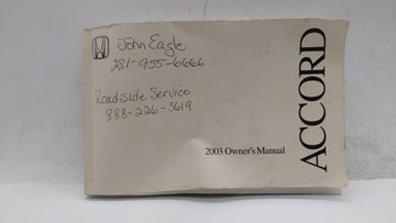 2003 Honda Accord Owners Manual Book Guide OEM Used Auto Parts - Oemusedautoparts1.com