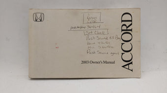 compare product 2003 Honda Accord Owners Manual Book Guide OEM Used Auto Parts