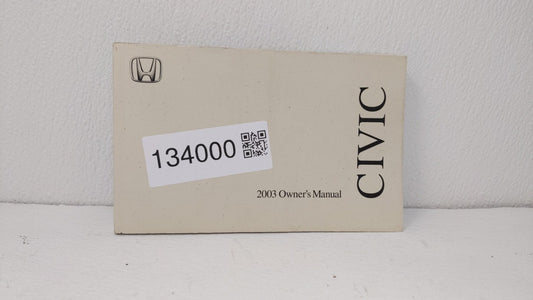 2003 Honda Civic Owners Manual Book Guide OEM Used Auto Parts - Oemusedautoparts1.com
