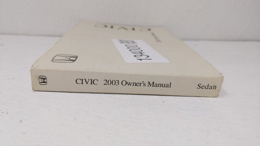 2003 Honda Civic Owners Manual Book Guide OEM Used Auto Parts