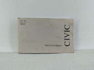 2003 Honda Civic Owners Manual Book Guide OEM Used Auto Parts - Oemusedautoparts1.com