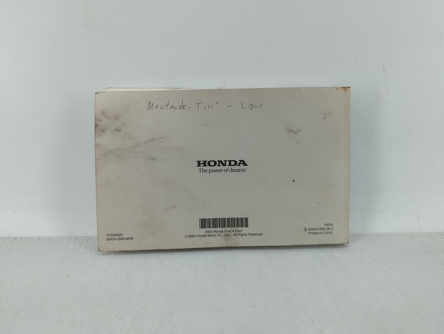 2003 Honda Civic Owners Manual Book Guide OEM Used Auto Parts - Oemusedautoparts1.com